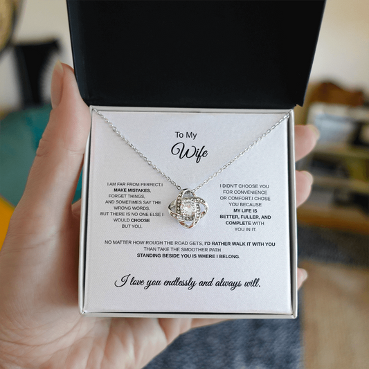 To My Wife Love Knot Necklace from Husband