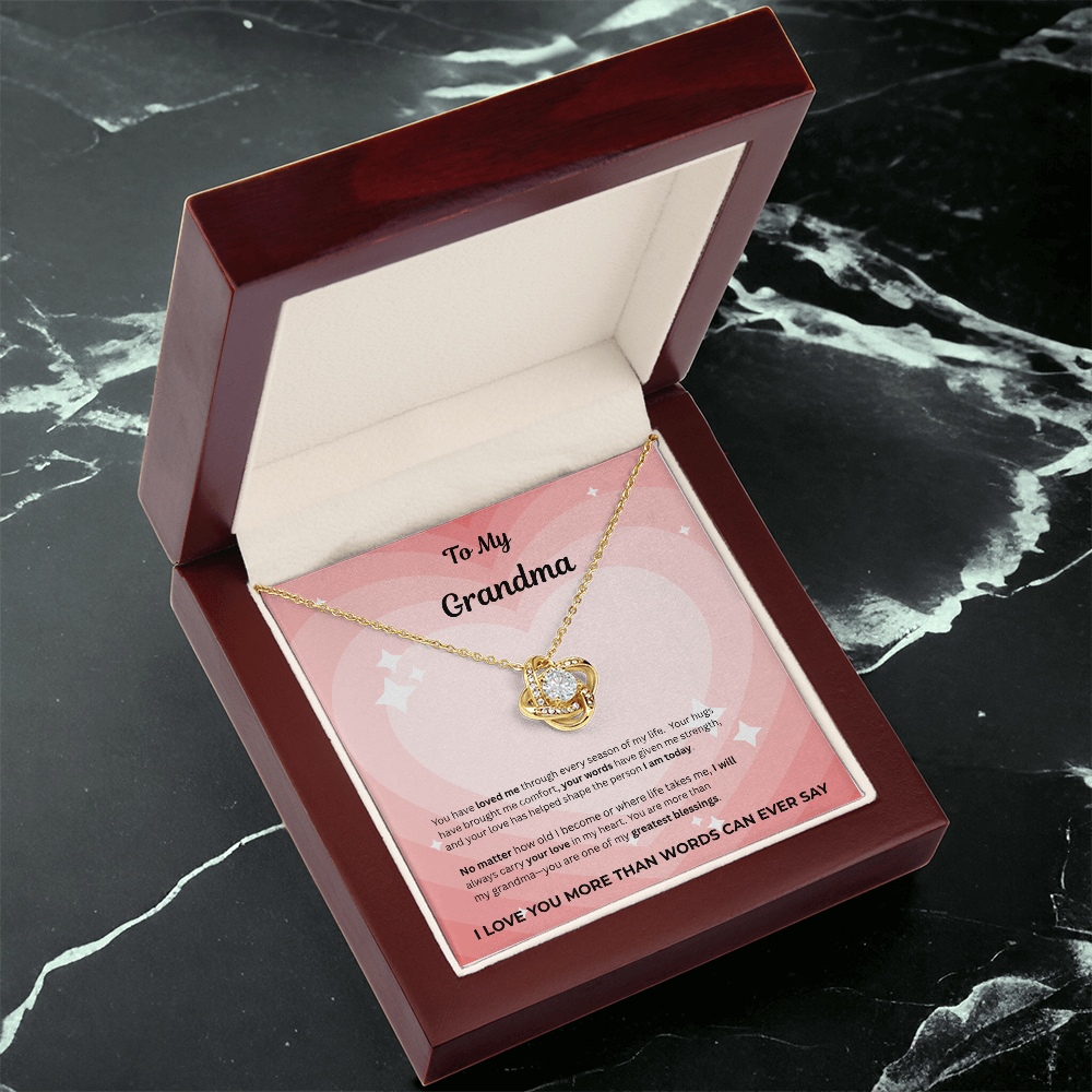 To My Grandma Love Knot Necklace – Gift From Grandchild