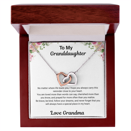 To My Granddaughter – Interlocking Hearts Necklace from Grandma