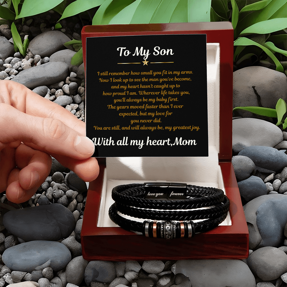 To My Son Love You Forever Bracelet from Mom – Strength & Love Gift