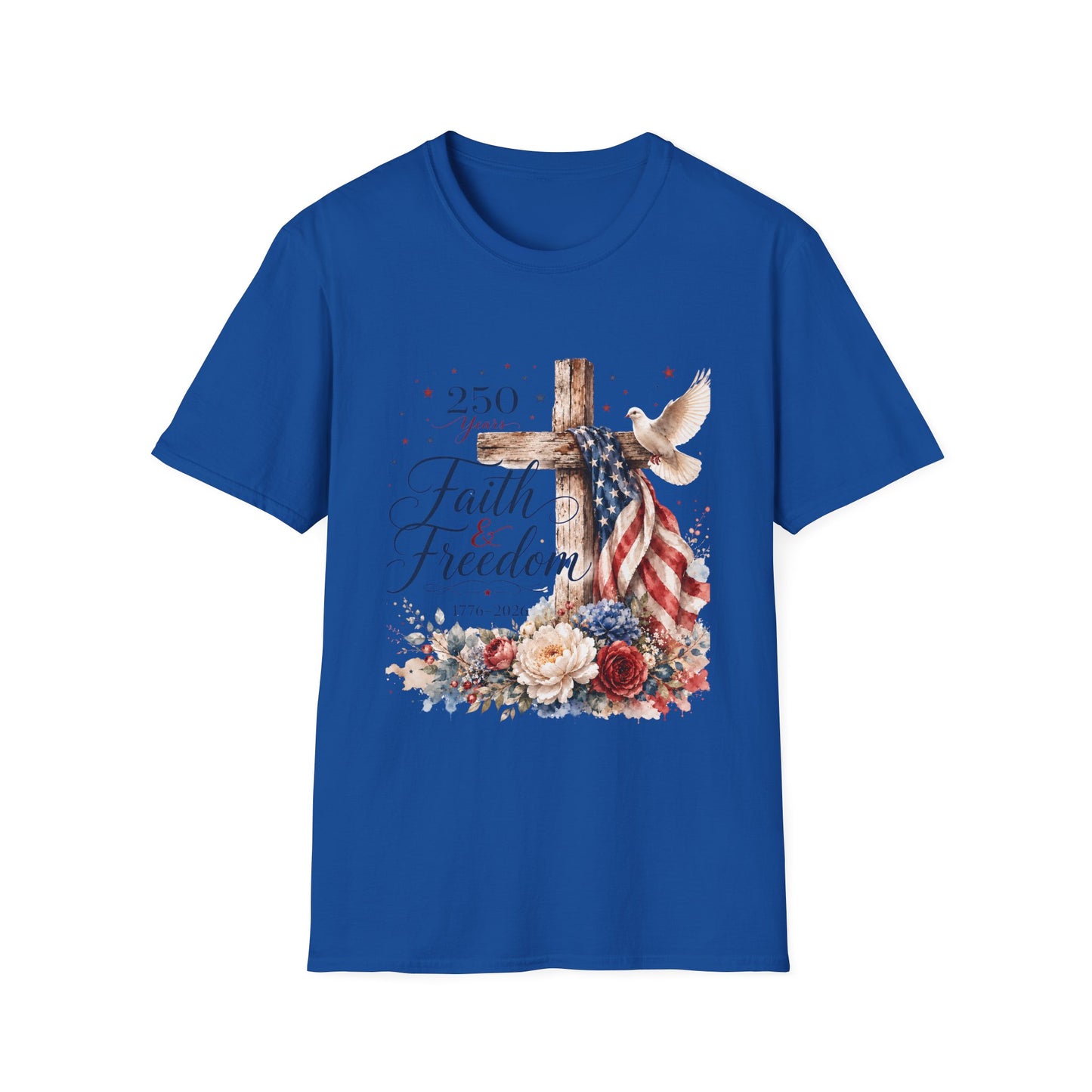 Faith & Freedom Cross T-Shirt – Patriotic Christian Tee