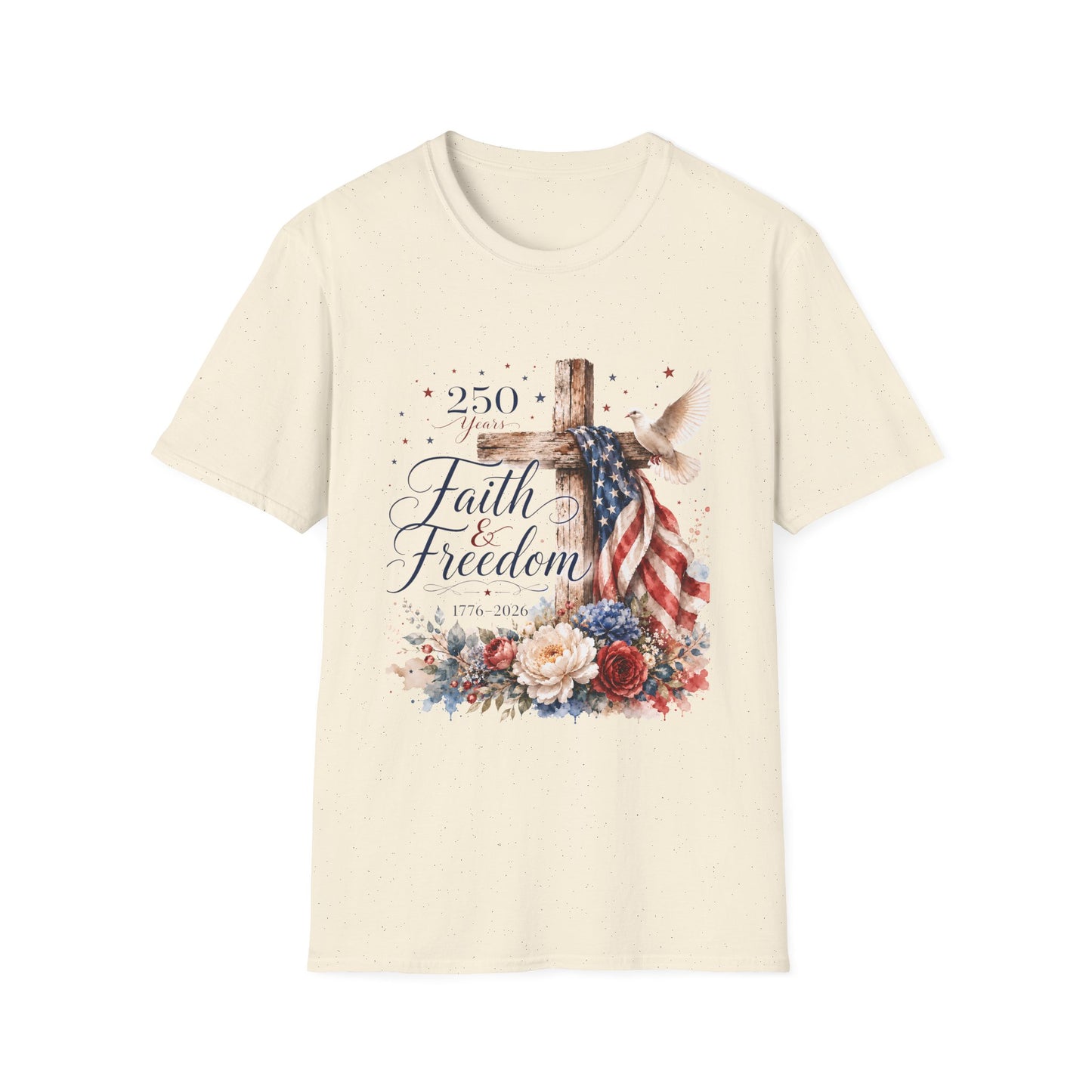 Faith & Freedom Cross T-Shirt – Patriotic Christian Tee
