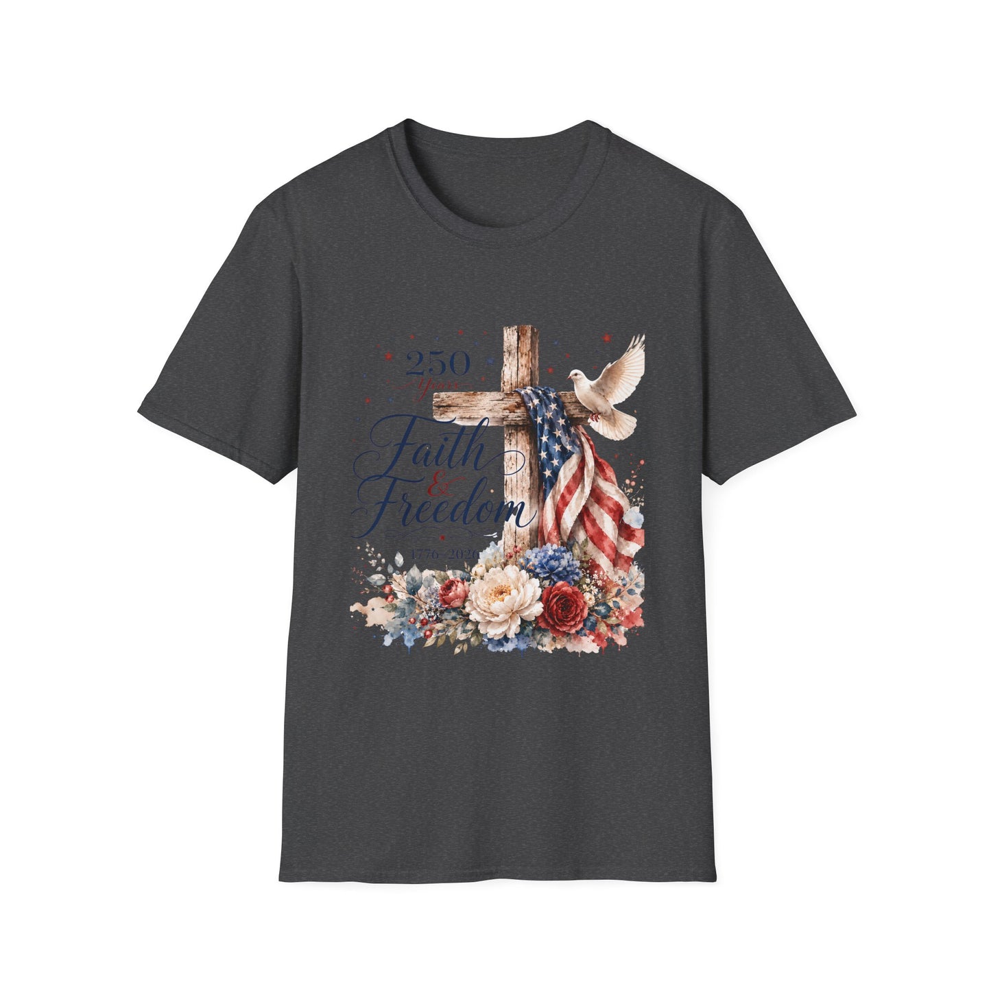 Faith & Freedom Cross T-Shirt – Patriotic Christian Tee