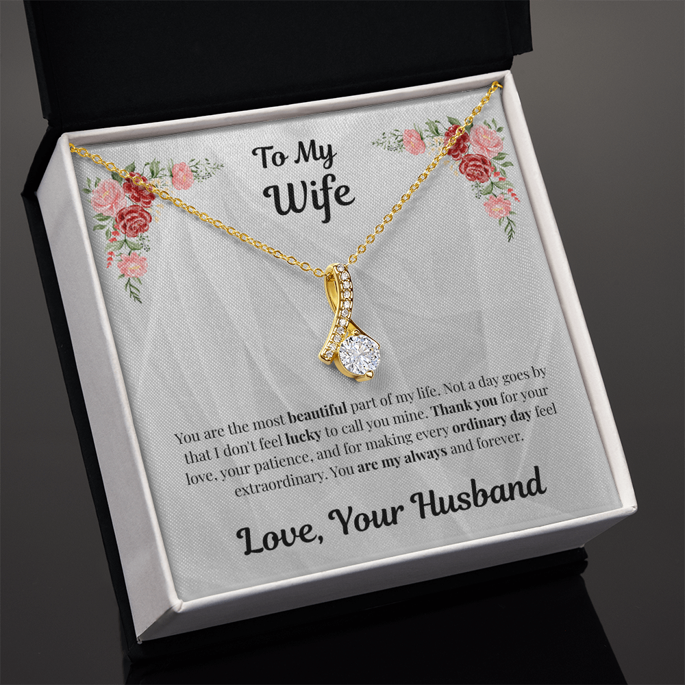 18K yellow gold-finish Alluring Beauty Necklace in angled standard gift box
