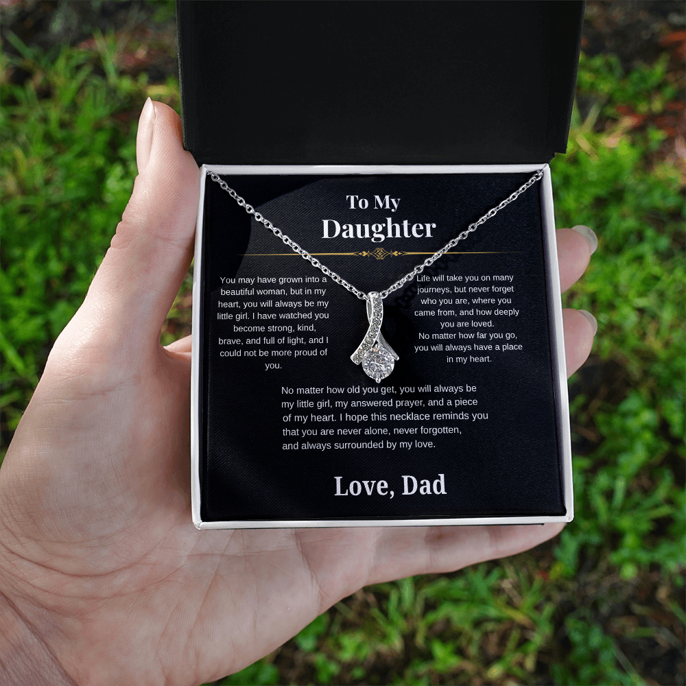 To My Lovely Daughter Necklace From Dad — Alluring Beauty Keepsake Gift
