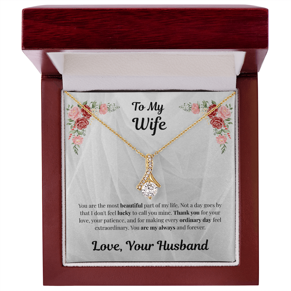 18K yellow gold-finish Alluring Beauty Necklace in mahogany gift box