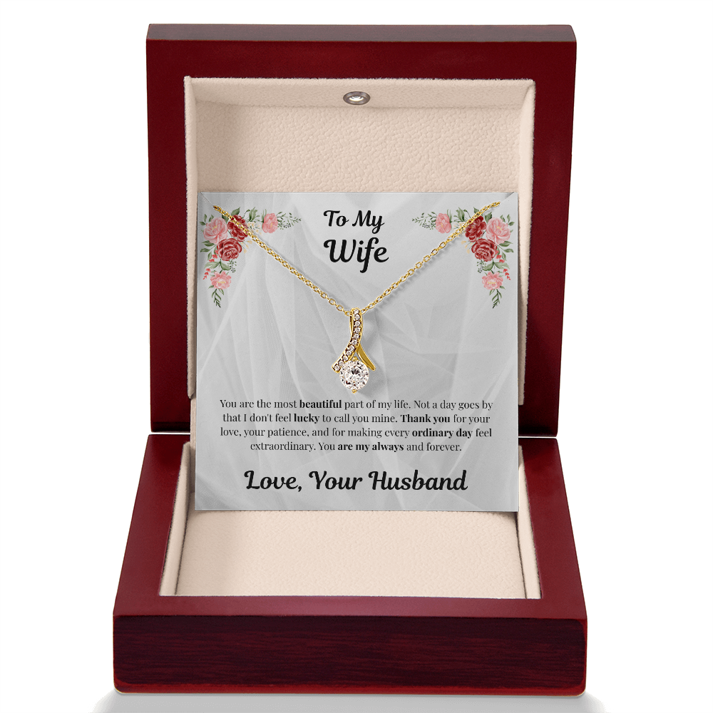 18K yellow gold-finish Alluring Beauty Necklace in illuminated mahogany gift box