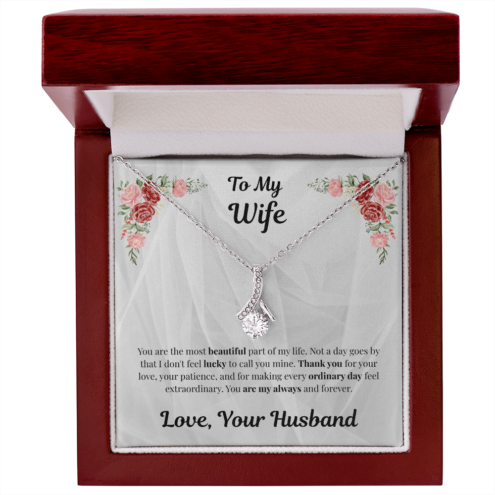 14k white gold-finish Alluring Beauty Necklace in mahogany gift box