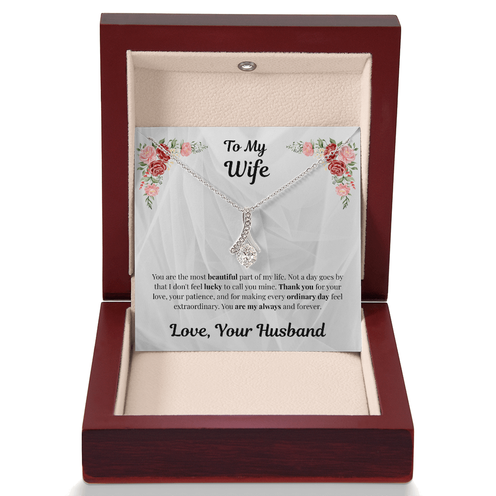 14k white gold-finish Alluring Beauty Necklace in illuminated mahogany gift box