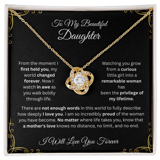 To My Daughter Love Knot Necklace from Dad