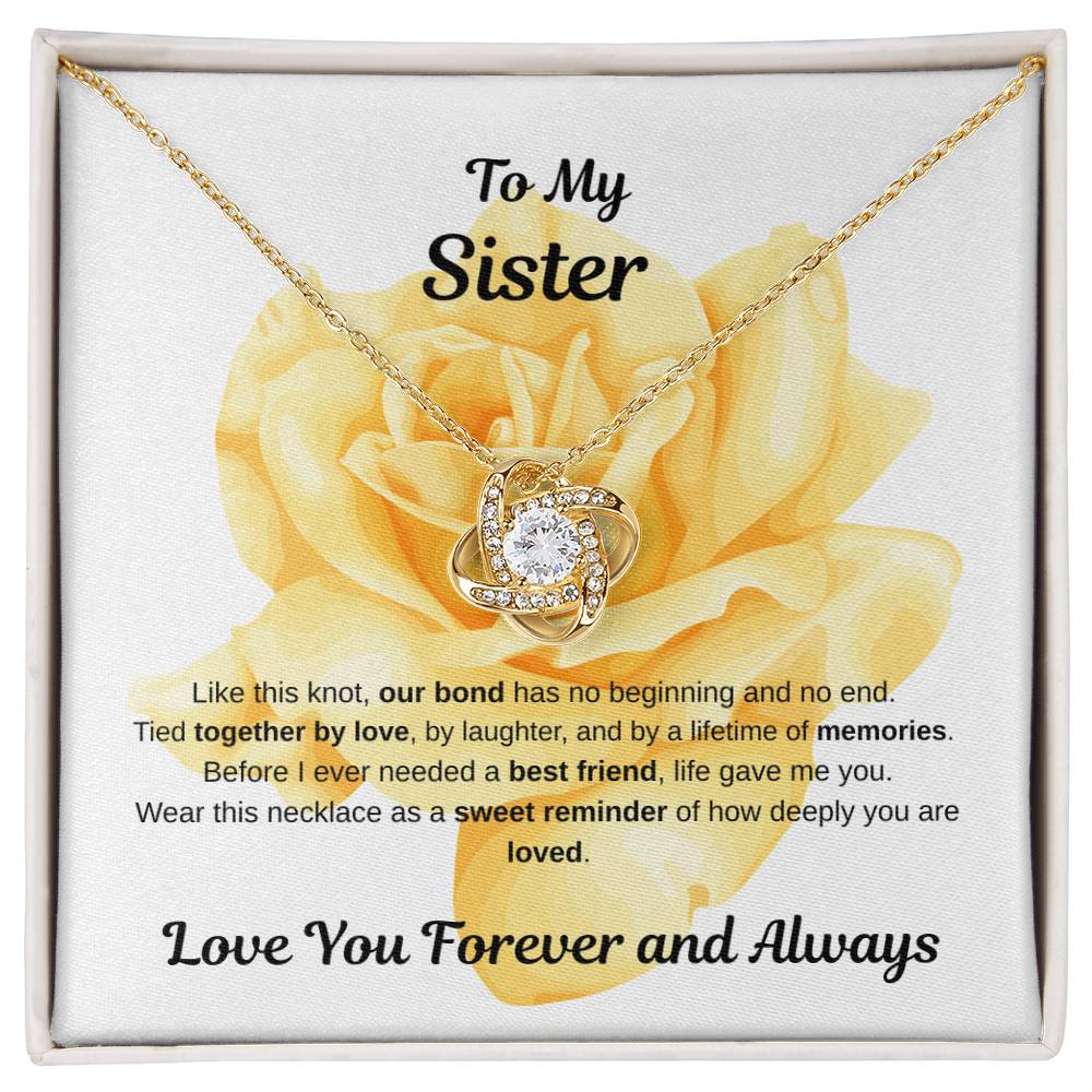 To My Sister, Love Knot Necklace