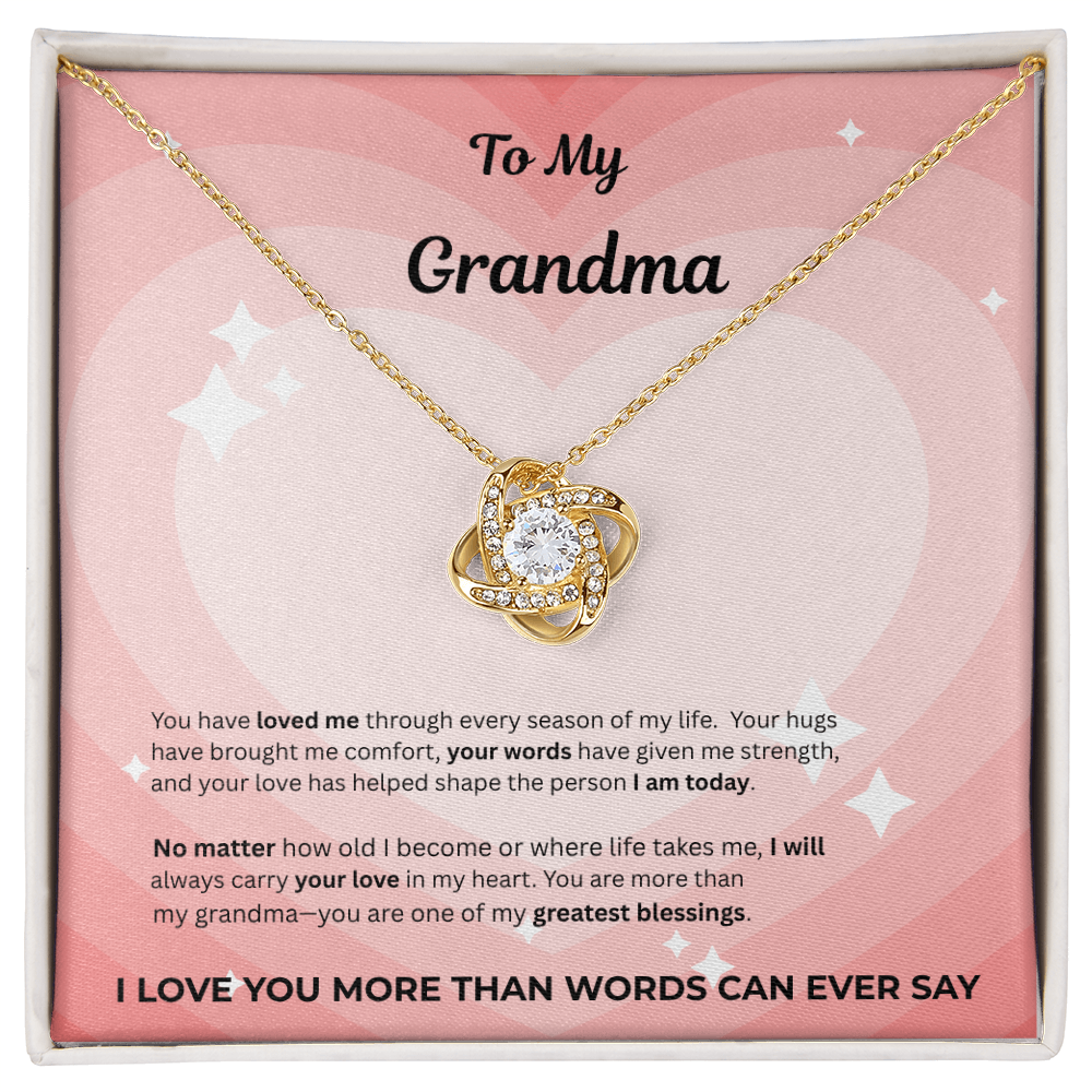 To My Grandma Love Knot Necklace – Gift From Grandchild