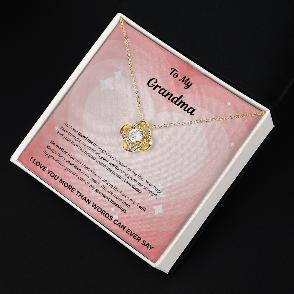To My Grandma Love Knot Necklace – Gift From Grandchild