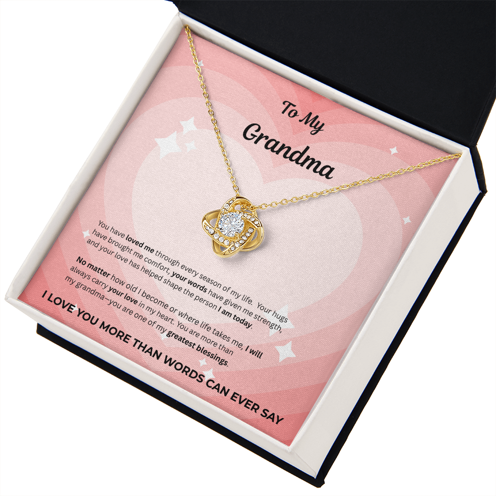 To My Grandma Love Knot Necklace – Gift From Grandchild