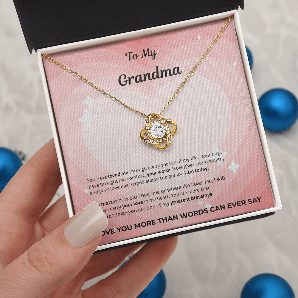 To My Grandma Love Knot Necklace – Gift From Grandchild
