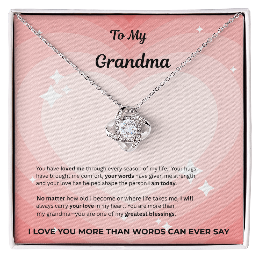 To My Grandma Love Knot Necklace – Gift From Grandchild