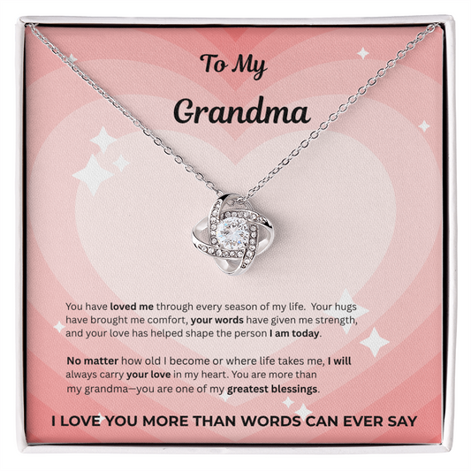 To My Grandma Love Knot Necklace – Gift From Grandchild