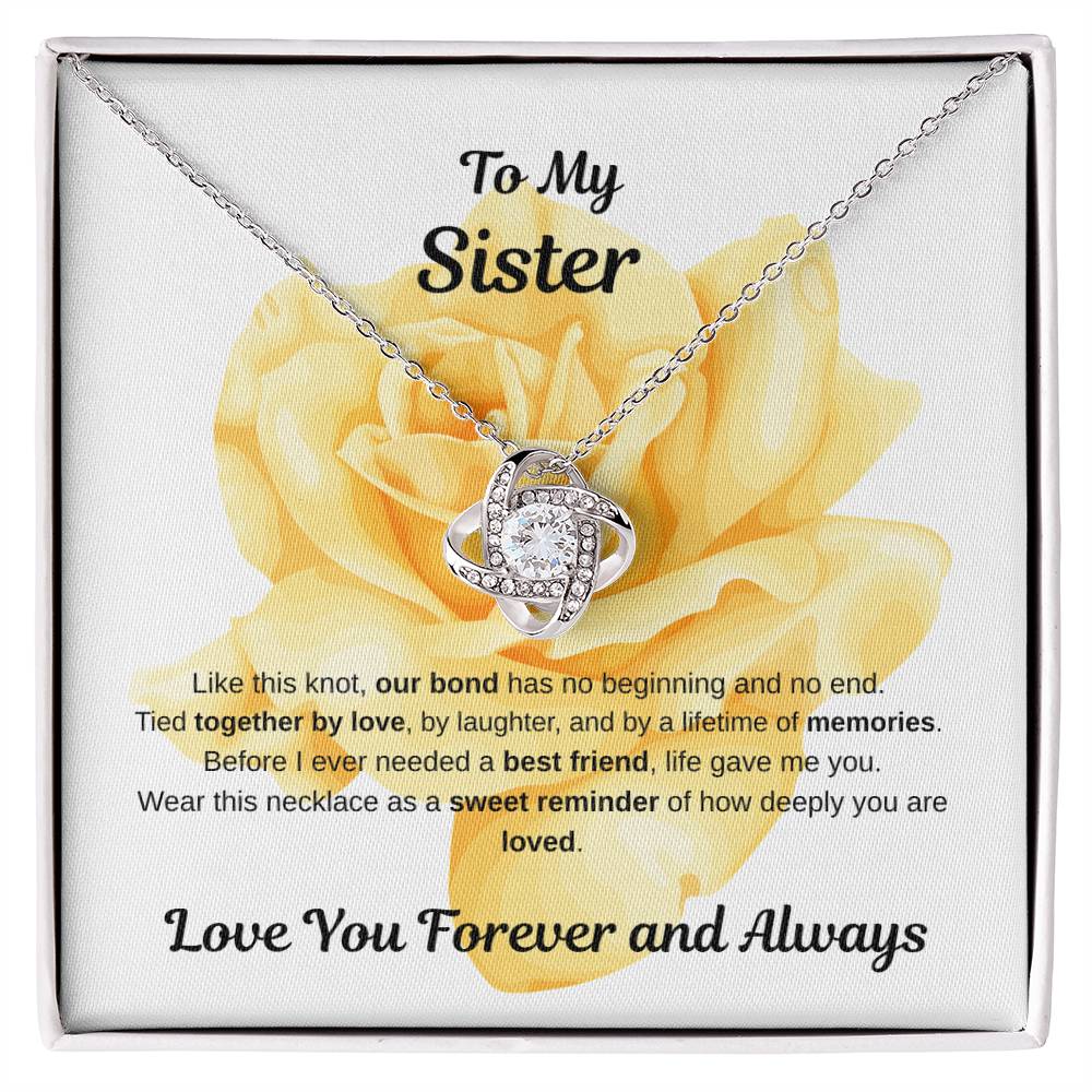 To My Sister, Love Knot Necklace