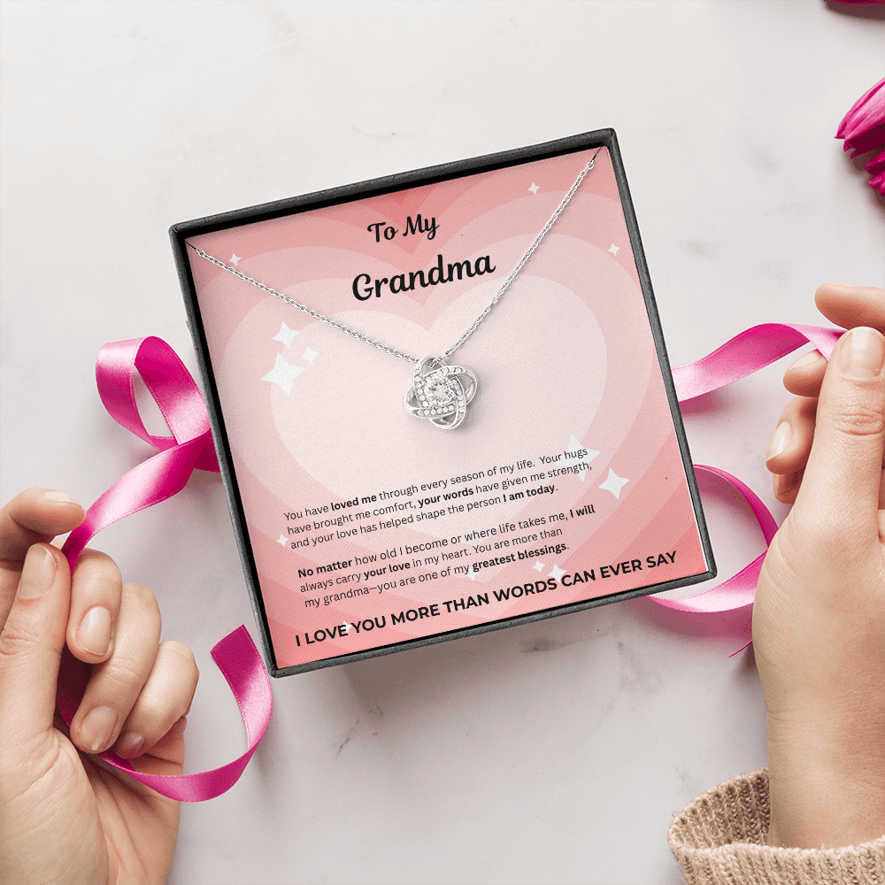 To My Grandma Love Knot Necklace – Gift From Grandchild