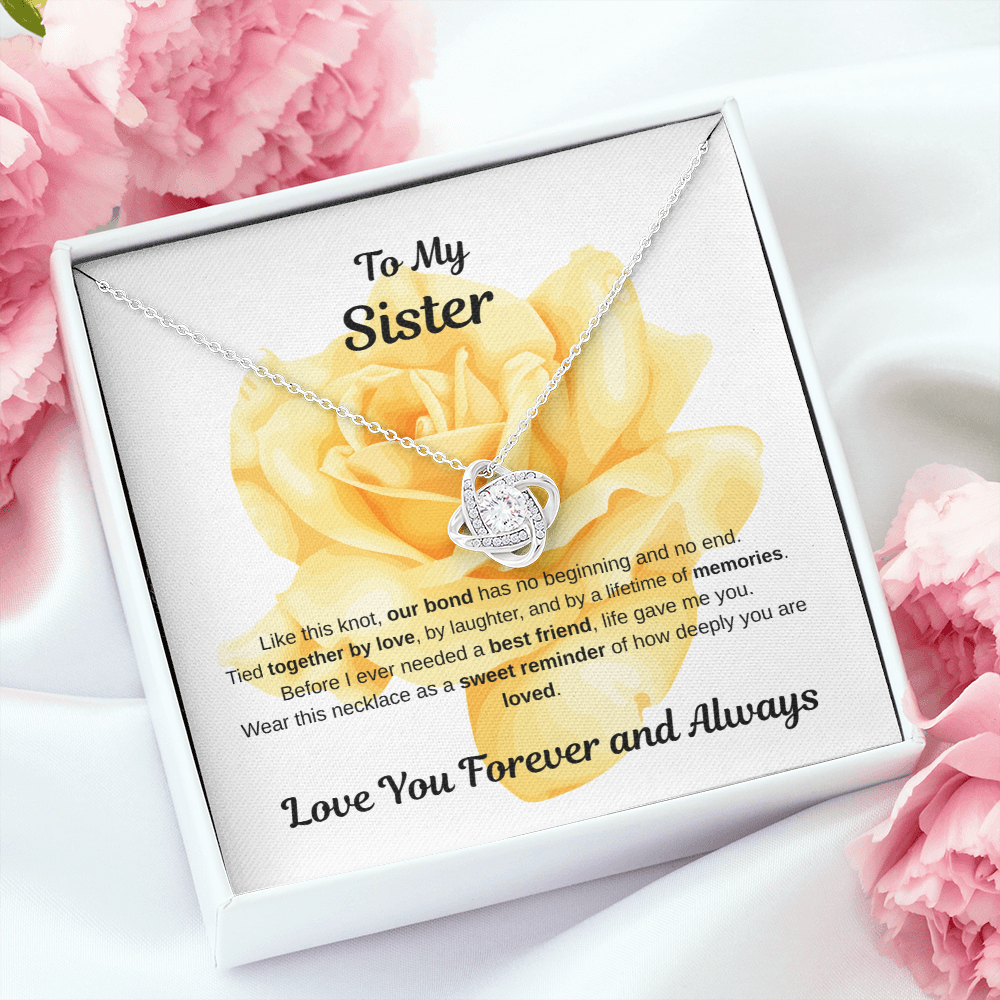To My Sister, Love Knot Necklace