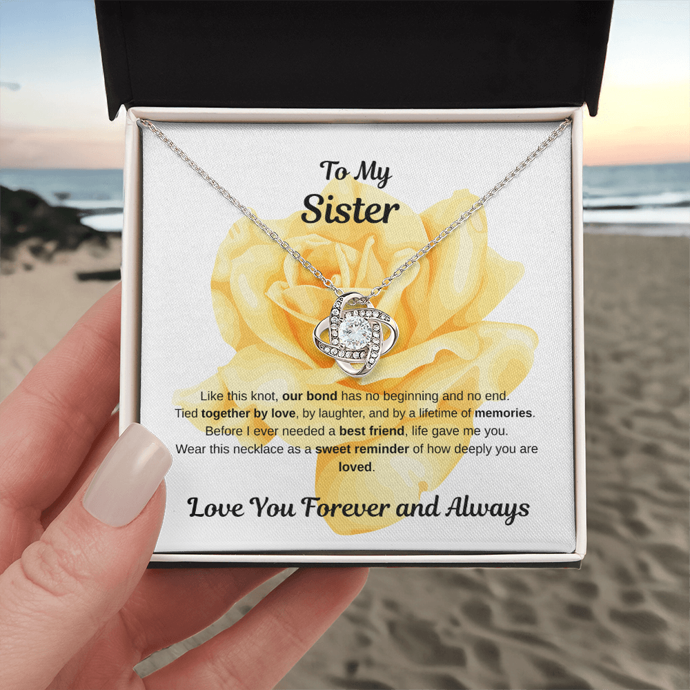 To My Sister, Love Knot Necklace