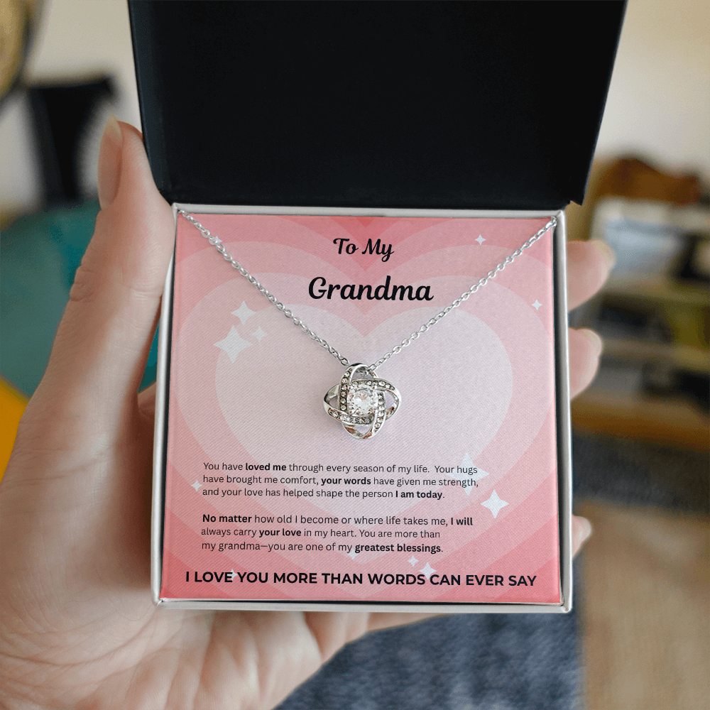 To My Grandma Love Knot Necklace – Gift From Grandchild