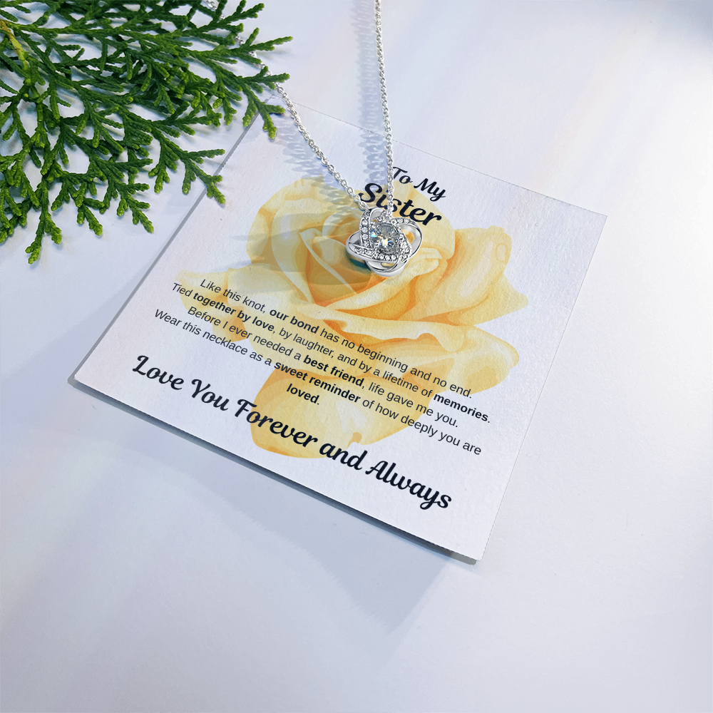 To My Sister, Love Knot Necklace