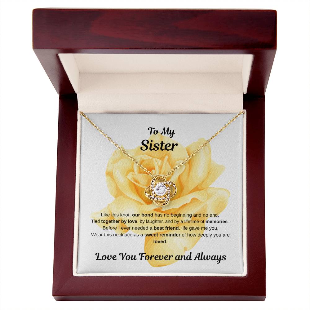 To My Sister, Love Knot Necklace