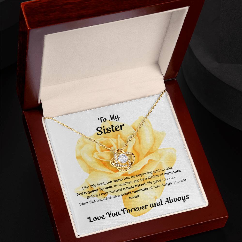 To My Sister, Love Knot Necklace