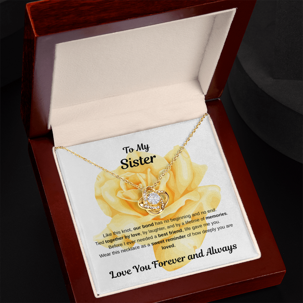 To My Sister, Love Knot Necklace
