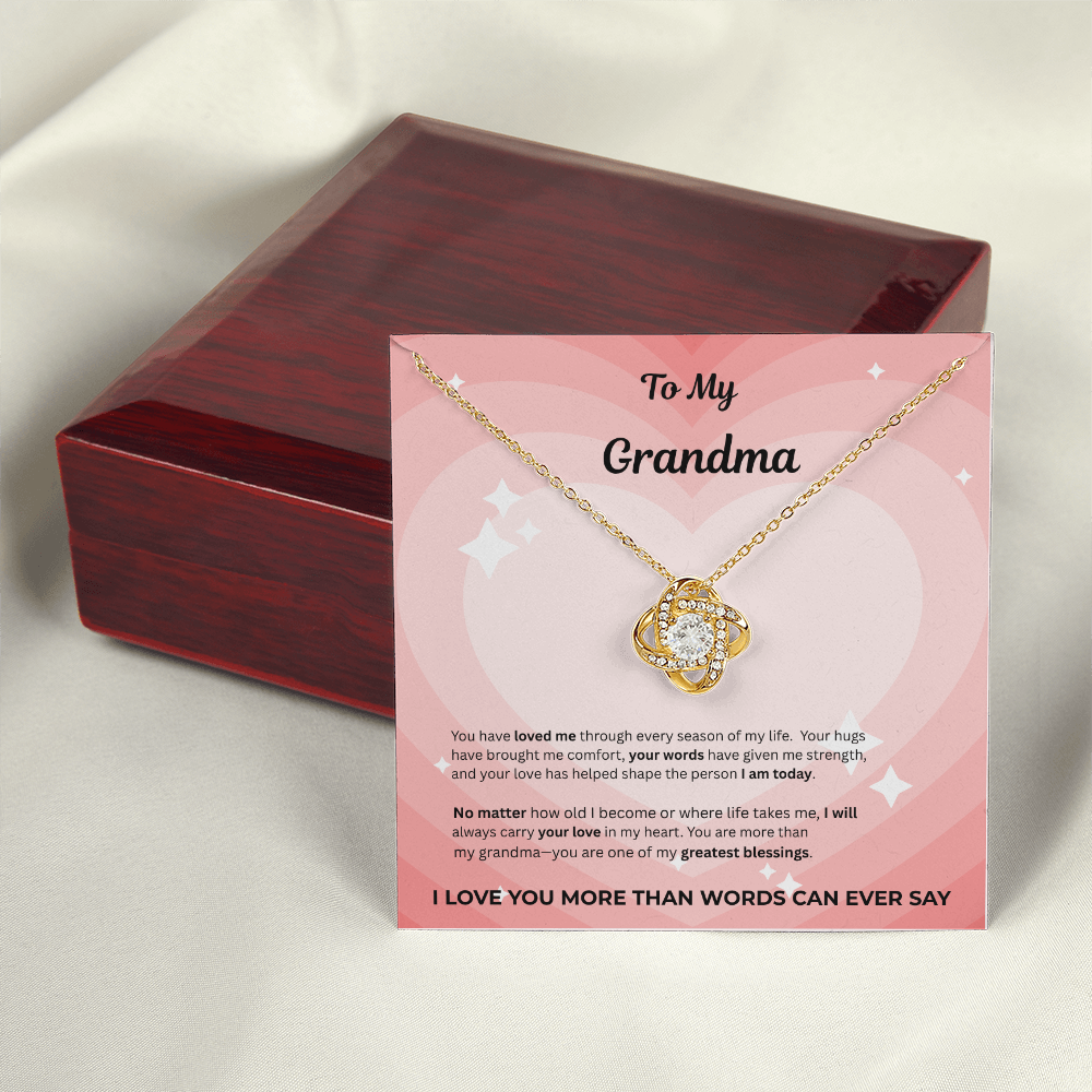 To My Grandma Love Knot Necklace – Gift From Grandchild
