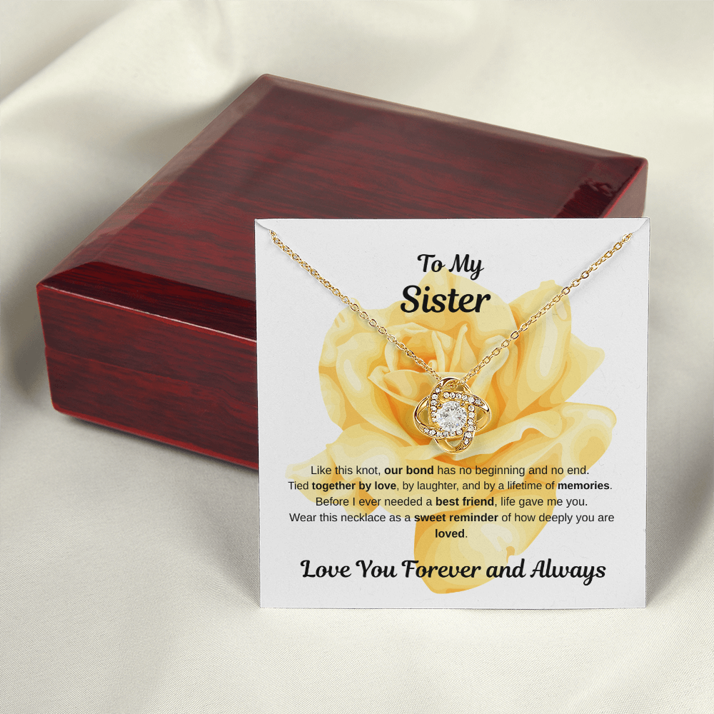 To My Sister, Love Knot Necklace