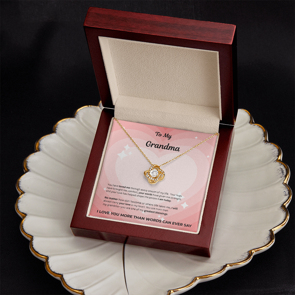 To My Grandma Love Knot Necklace – Gift From Grandchild