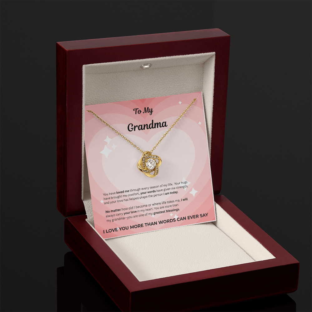 To My Grandma Love Knot Necklace – Gift From Grandchild