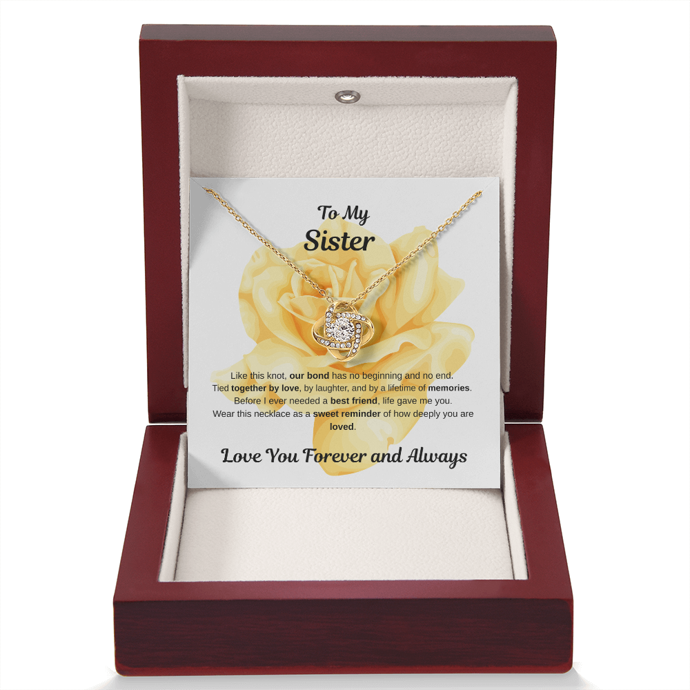 To My Sister, Love Knot Necklace