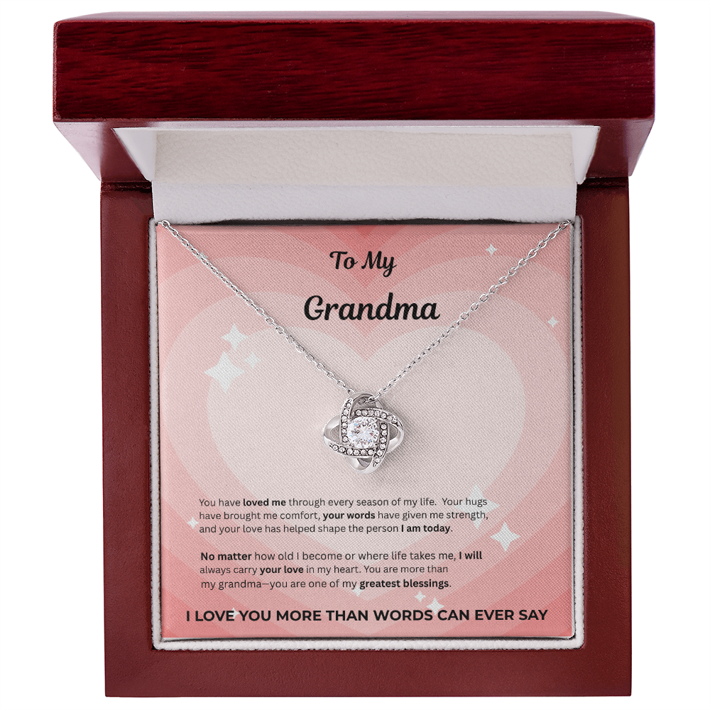 To My Grandma Love Knot Necklace – Gift From Grandchild