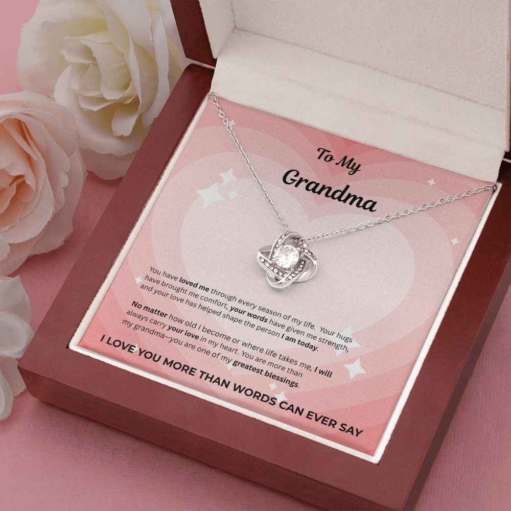 To My Grandma Love Knot Necklace – Gift From Grandchild