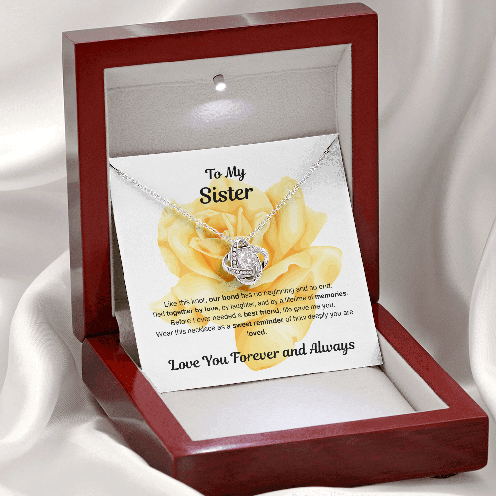 To My Sister, Love Knot Necklace