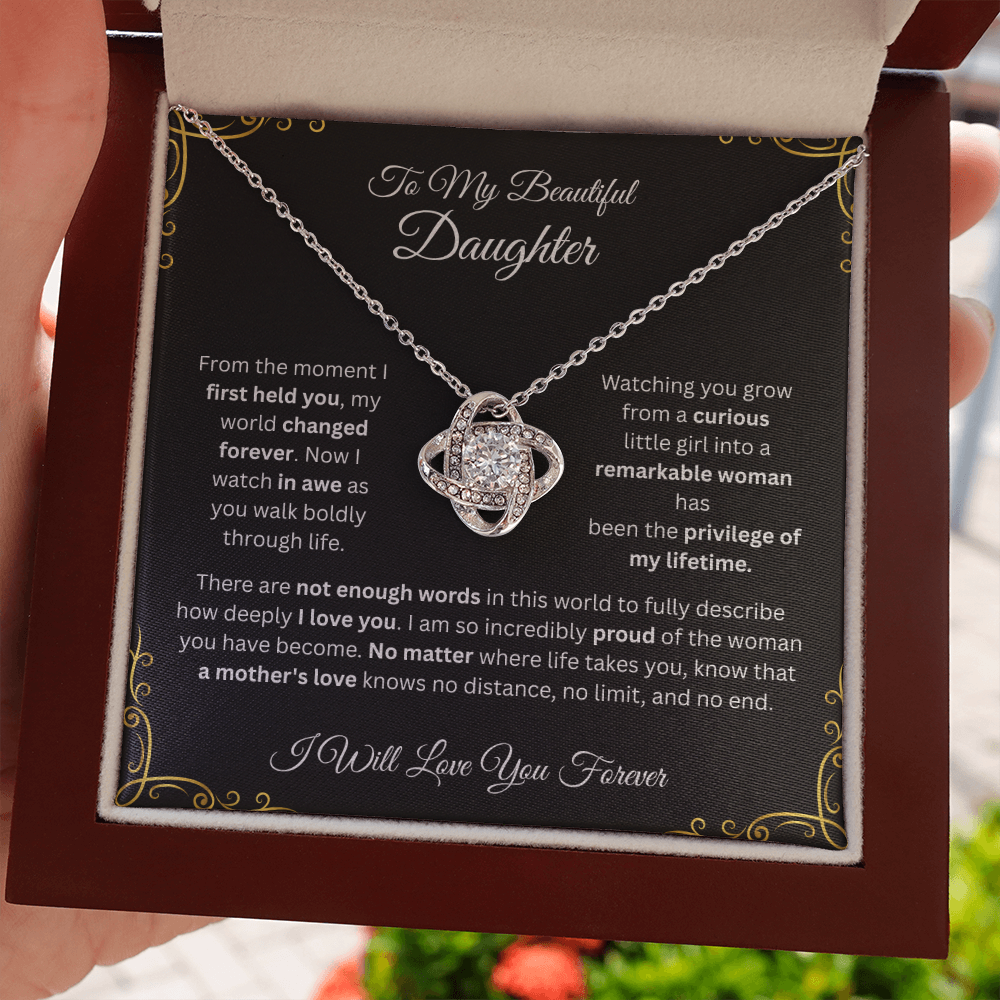 To My Daughter Love Knot Necklace from Dad