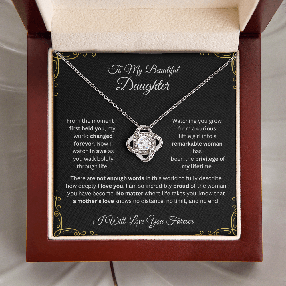 To My Daughter Love Knot Necklace from Dad