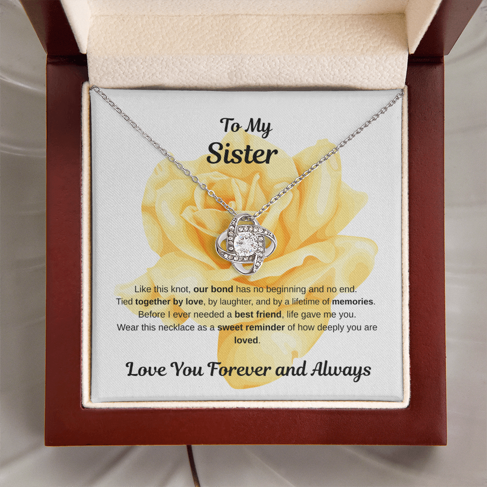 To My Sister, Love Knot Necklace