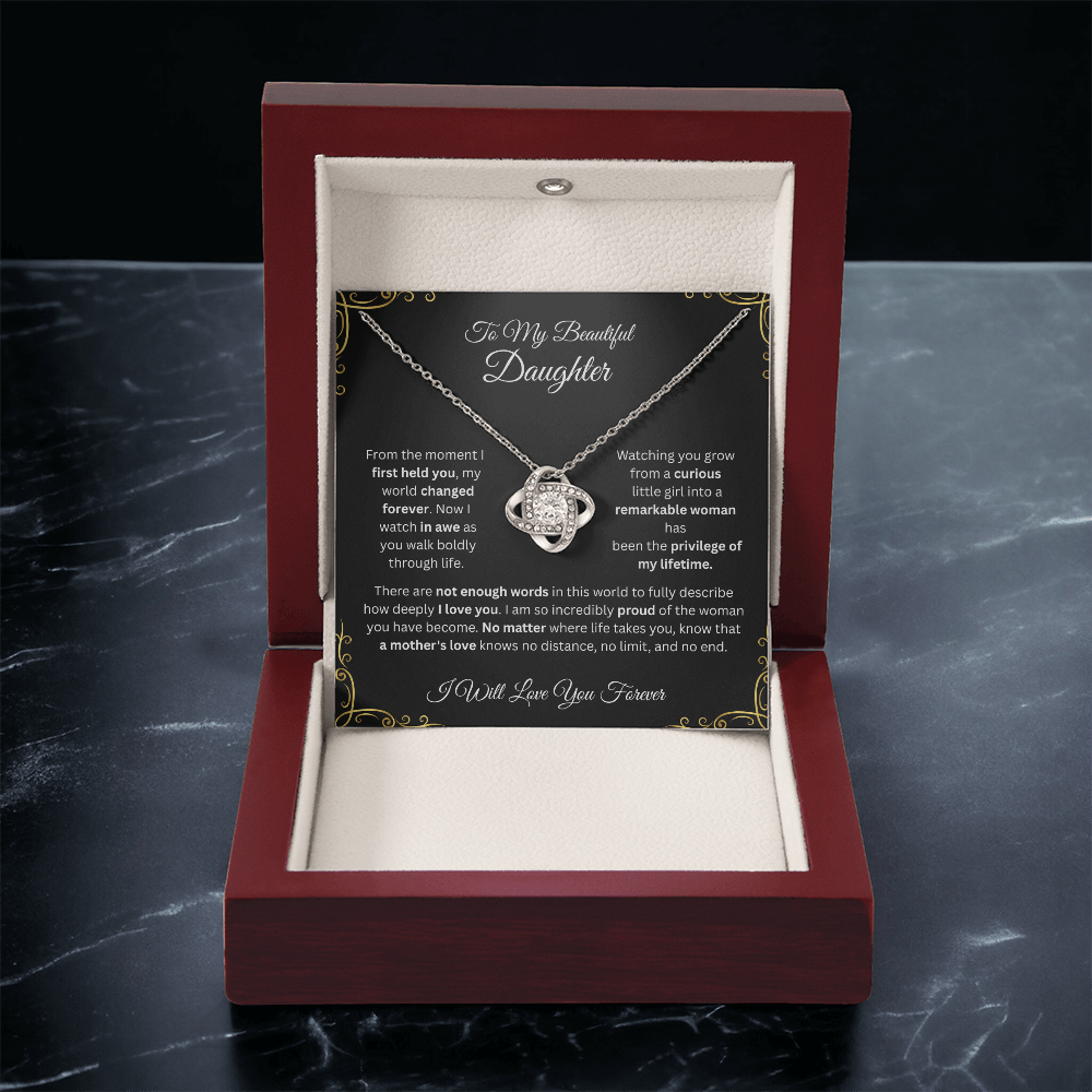 To My Daughter Love Knot Necklace from Dad