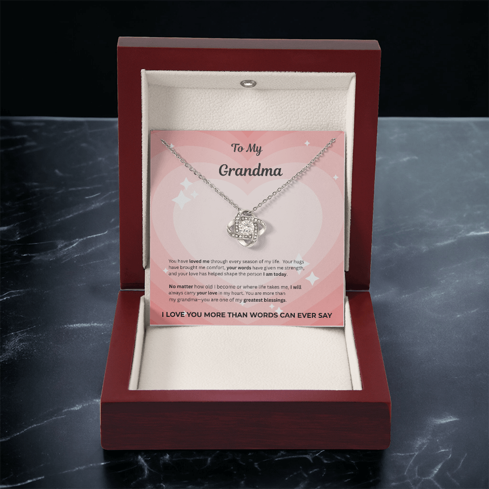 To My Grandma Love Knot Necklace – Gift From Grandchild