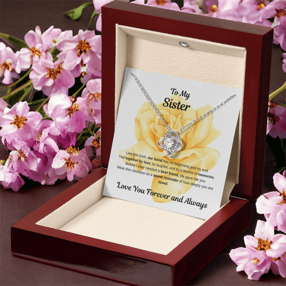 To My Sister, Love Knot Necklace