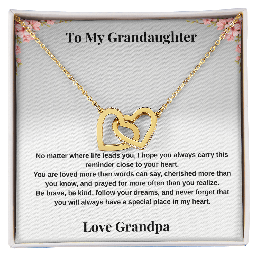 To My Granddaughter – Interlocking Hearts Necklace from Grandpa