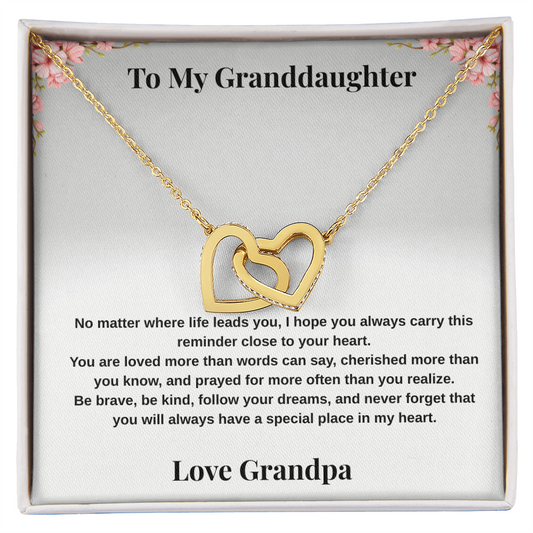 To My Granddaughter – Interlocking Hearts Necklace from Grandpa