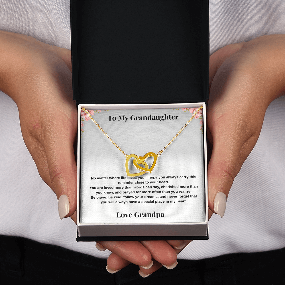 To My Granddaughter – Interlocking Hearts Necklace from Grandpa