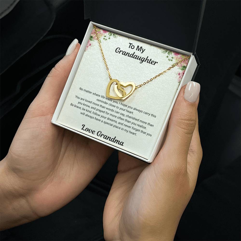To My Granddaughter – Interlocking Hearts Necklace from Grandma