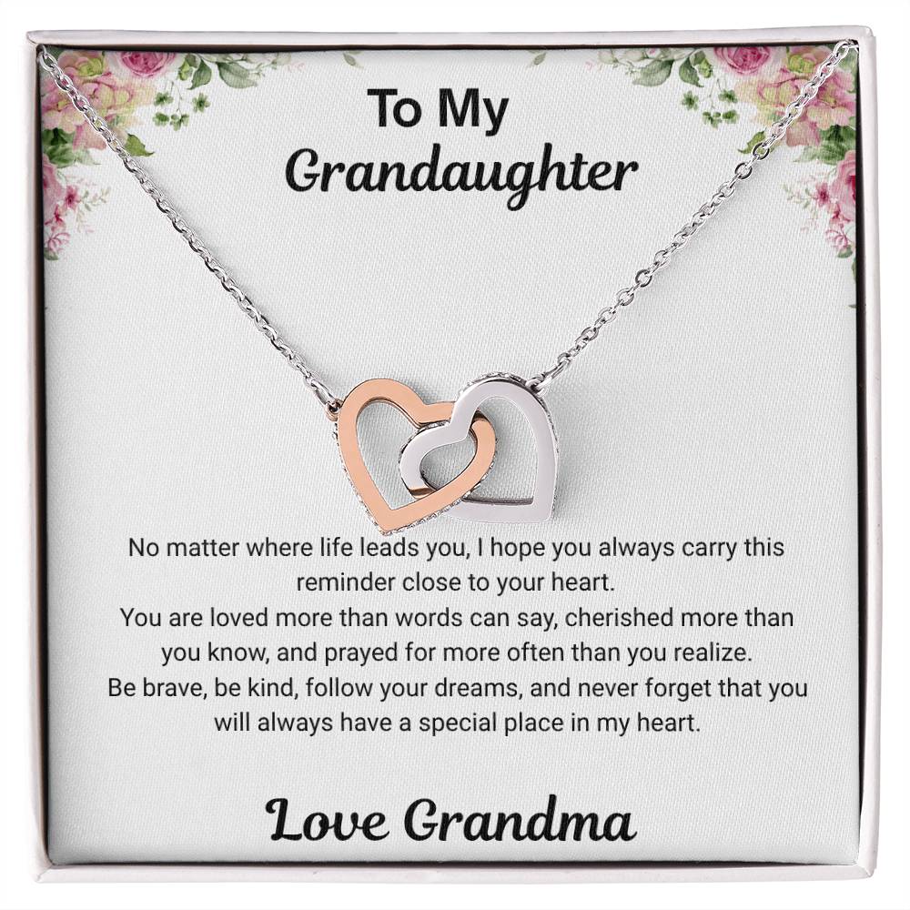 To My Granddaughter – Interlocking Hearts Necklace from Grandma