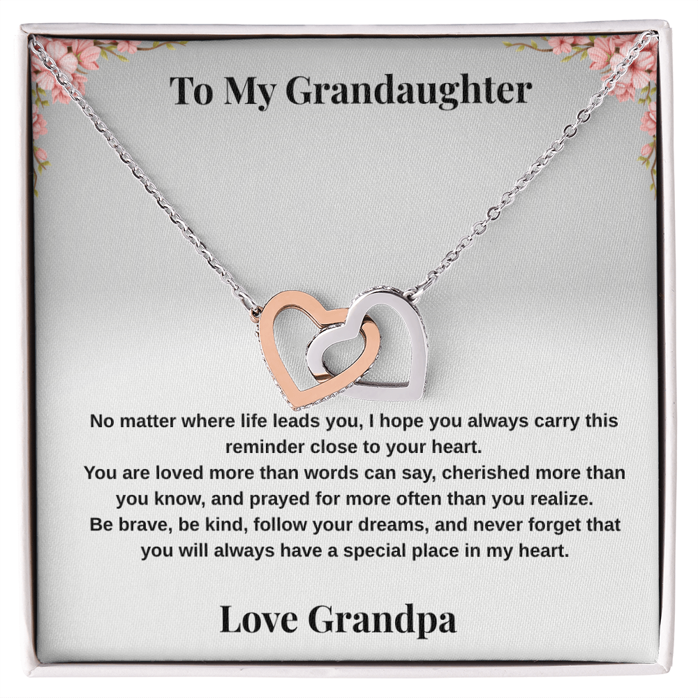 To My Granddaughter – Interlocking Hearts Necklace from Grandpa